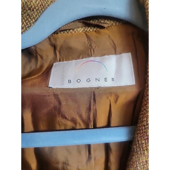 Bogner Blazer Womens Size 8 Brown Shoulder Pads Wool Blend Button Up Coat Jacket - Picture 2 of 13
